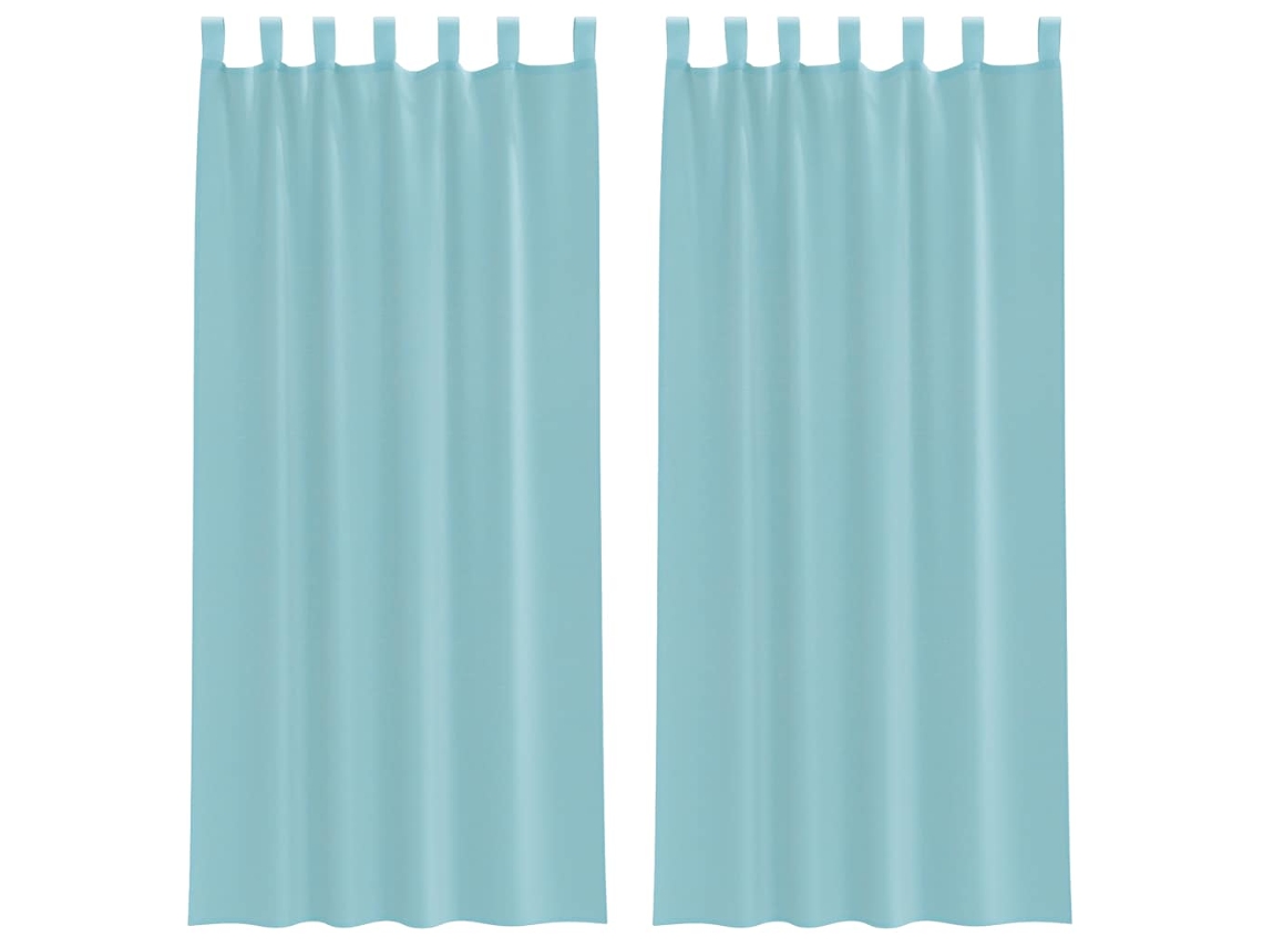 Maison Exclusive - Cortinas De Voile Com Laços 2 Pcs Turquesa 140x225 Cm