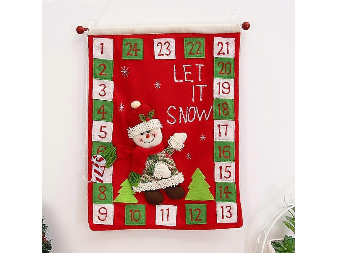 Calendário Do Advento De Parede Com 24 Bolsas