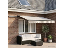 Vidaxl Toldo Retrátil Elétrico Cinza Claro E Branco 3,5 X 2,5 M
