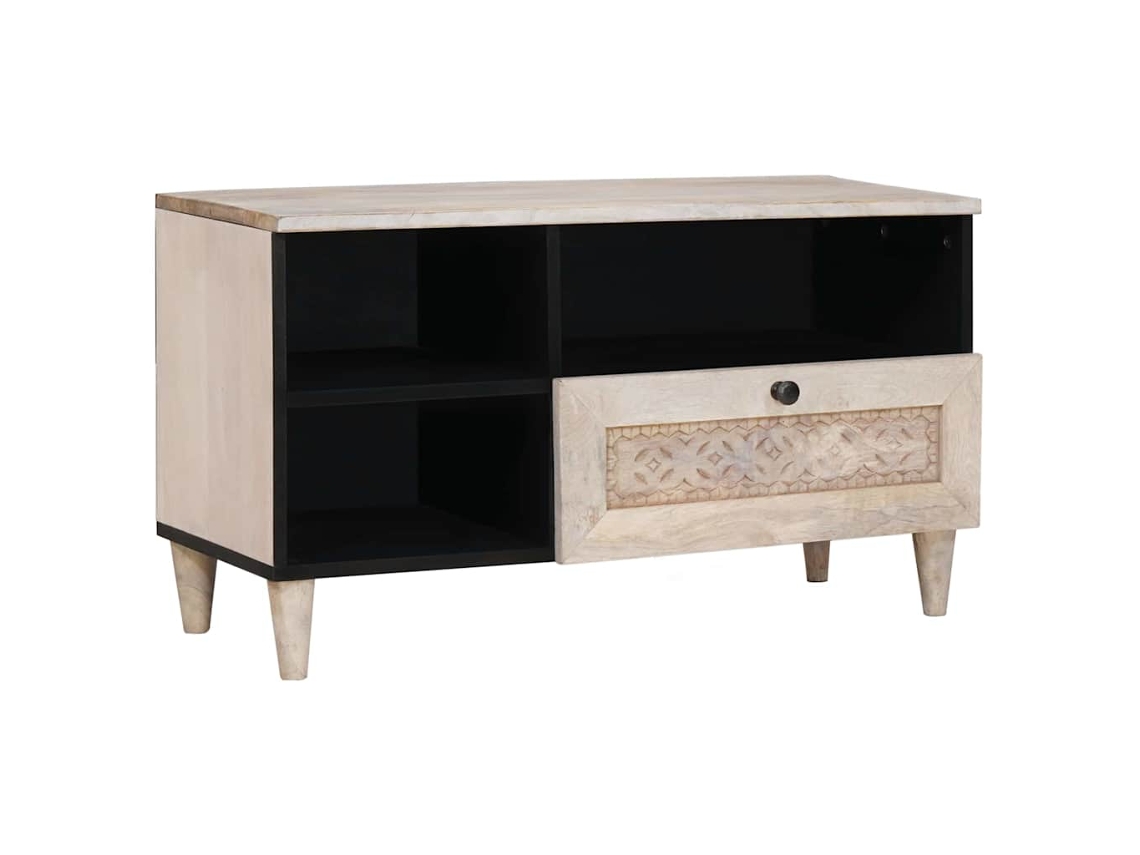 Vidaxl Gabinete Para Tv Com Gaveta Branco Descolorido 80 X 33 X 46 Cm