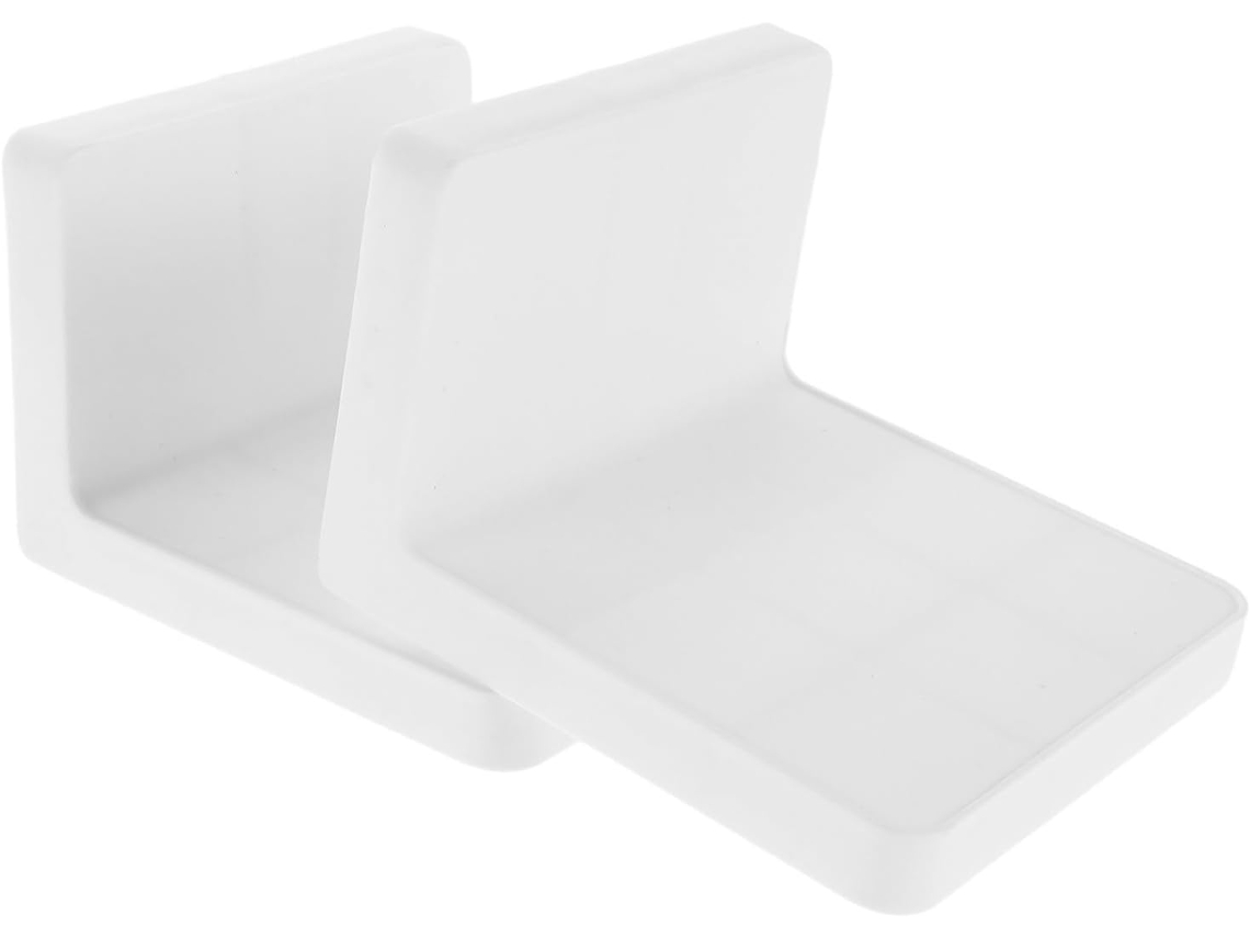 Uonlytech Conjunto De 2-prateleiras Parede Adesivas, Pequenas, De Plástico, Brancas, Economizam Espaço, Resistentes À