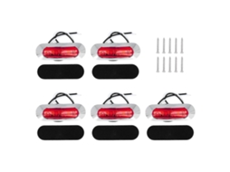 Conjunto de 5 Luzes Advertência Alto Brilho com 4 Leds, Sinalização Lateral para Dispositivos Marítimo S, Dc10‑30v, Vermelhas. GOKOCO