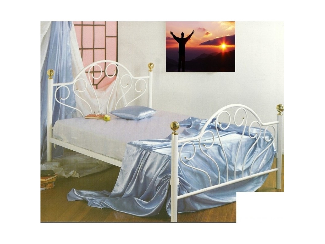 Cama COLCHÃOCERTO.PT (200x90 - Ferro - Bege)