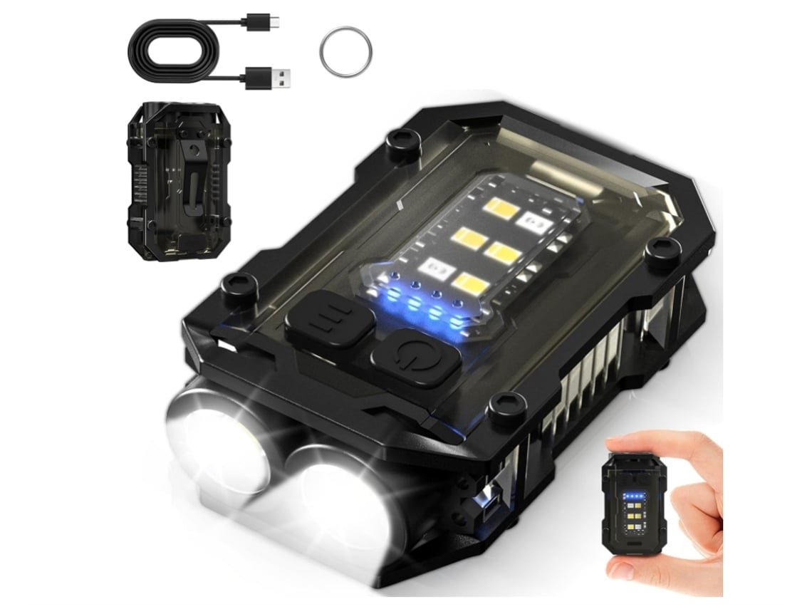 Tochas Pequenas E Poderosas Led Super Brilhantes 1100 Lúmens 8 Modos 3 Fontes De Luz Lanterna À Prova Dágua Ipx4 Com Magnético Preto Yunzii