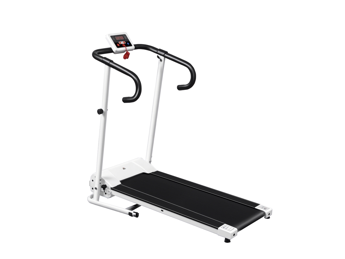 Esteira Elétrica Dobrável Com Velocidade De 1-10 Km/h, Tela Lcd E Capacidade Máxima De 110 Kg, Para Casa E Escritório, Branco E Preto, 125x61x118 Cm
