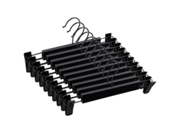 Pacote com 10 Cabides para Calças Design Antiderrapante para Saias, Calças e Jeans BRILVIBERA