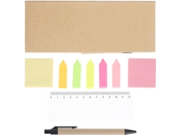 1ensemble Set De Notes Autocolantes Coloridos Com Régle Organizador De Páginas E Stylo Boîte Longue Compacte