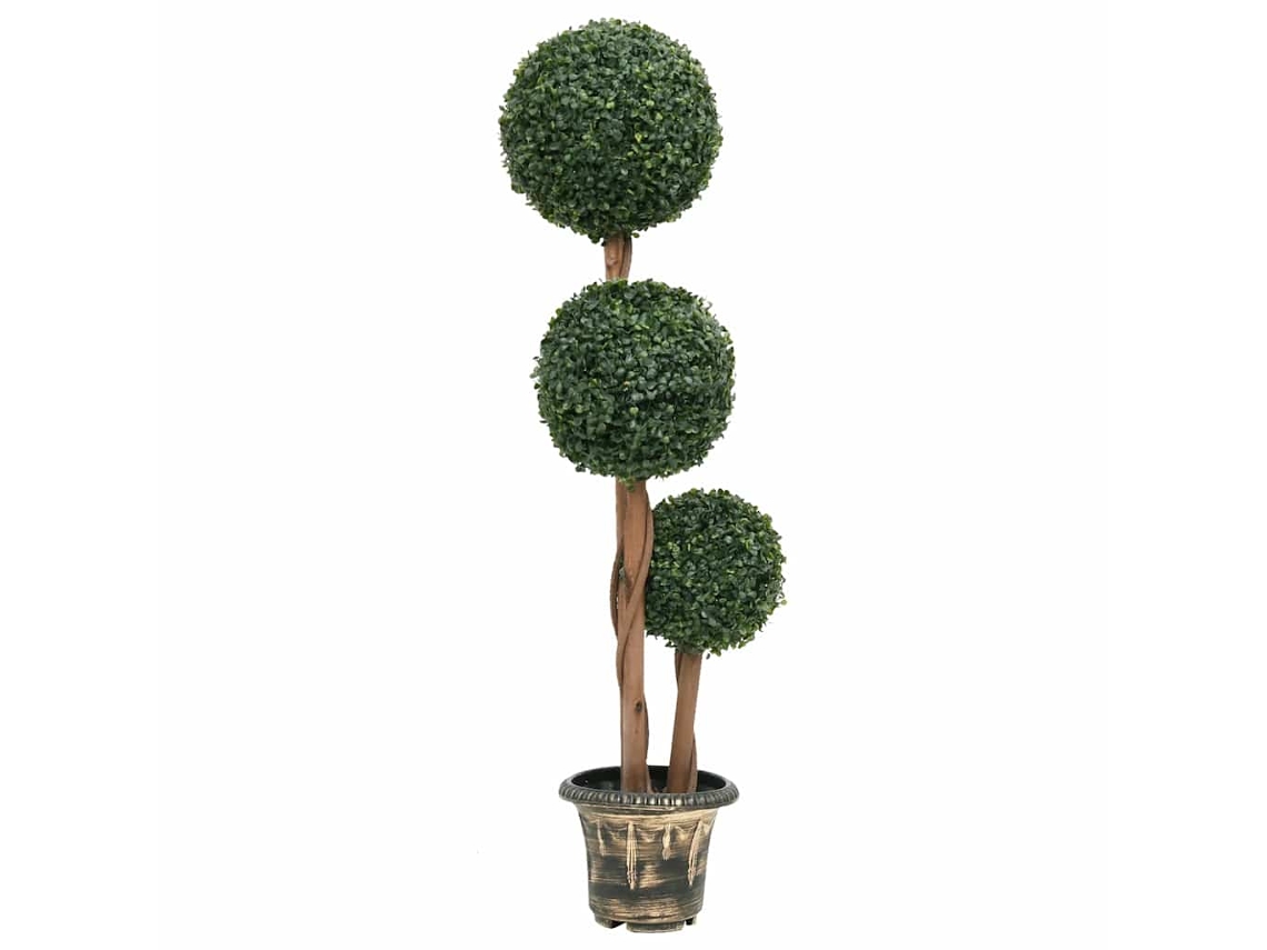 Vidaxl Planta Artificial Buxo Em Forma De Esfera Com Vaso 119 Cm Verde