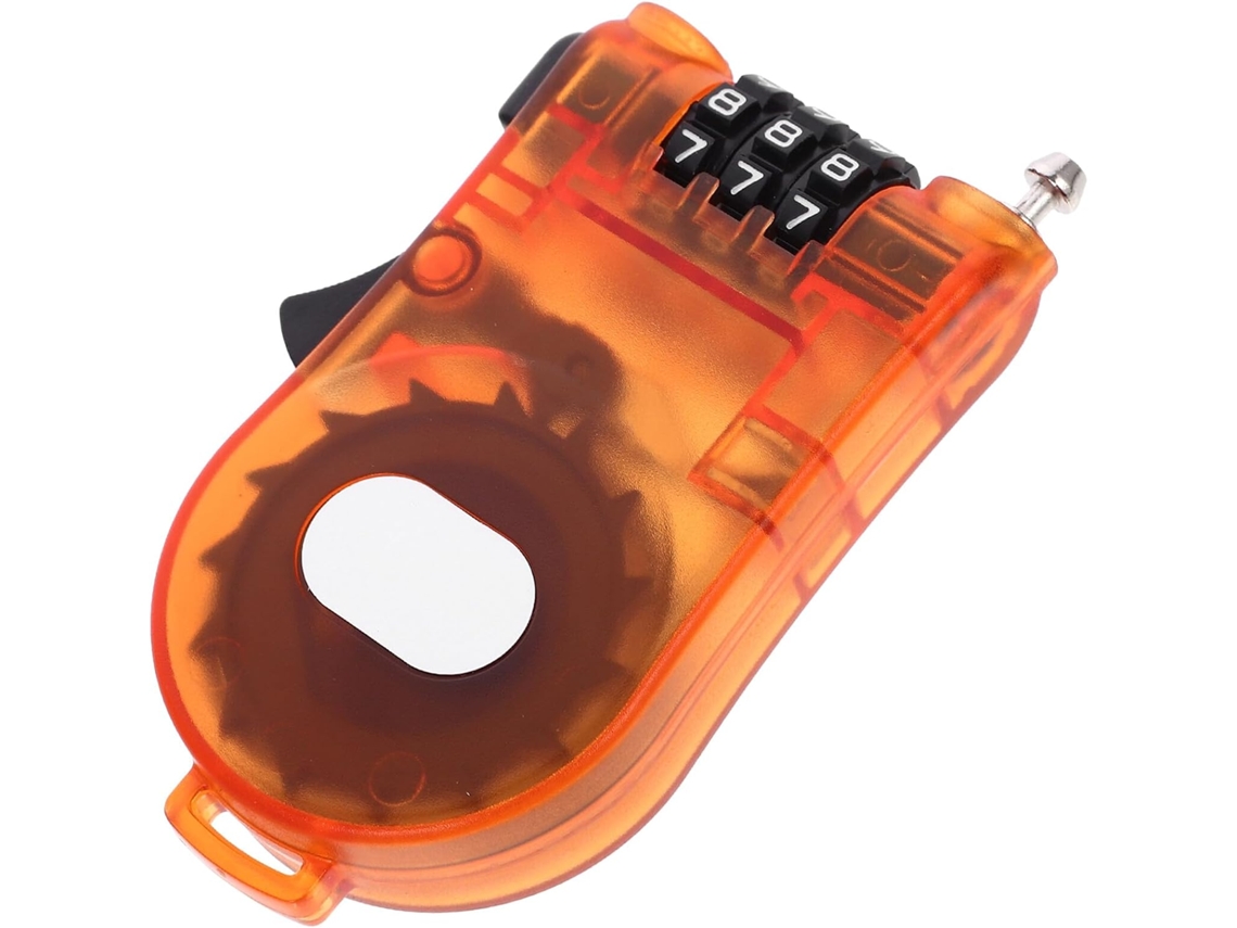 Cadeado De Cabo De Aço Transparente Laranja Para Bicicletas E Pranchas De Snowboard, Com Combinação