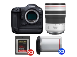 Eos R3 + Rf 70 200mm F/4 L Is Usm + 3 Sandisk 128gb Extreme Pro Cfexpress Type B + 2 Canon Lp e19 + Ebook “20 Dicas para Fotos Que Impressionam” CANON