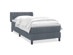 Cama com Molas/Colchão Veludo Cinzento Escuro MAISON EXCLUSIVE (90x220 cm)