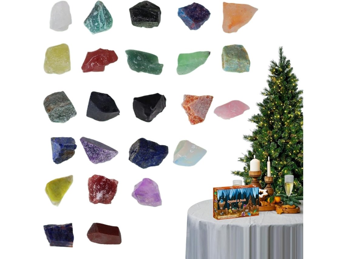 Calendários Do Advento De Natal 2025- Calendário Natural De 24 Dias Com Pedras Preciosas E Tema Científico|