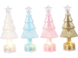Conjunto De 4 Enfeites De Natal Vermelhos Brilhantes Com Led Para Árvore De Natal.