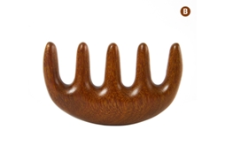 (b) Escova De Massagem De Madeira, Ferramenta De Raspagem E Massagem Corporal Em Sândalo Natural, Com Design De Dentes Largos.