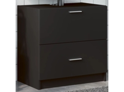 Vidaxl Armário De Lavatório 59x37x59 Cm Derivados De Madeira Preto