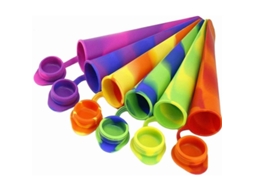 Moldes de Popsicles Nova Line Silicone Kit de 6 Reutilizáveis e Seguros para Bebês