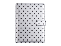 A5 Loose Leaf Binder Notebook Macaron Polka Dot Cash Budget Planner, Gray White Cover