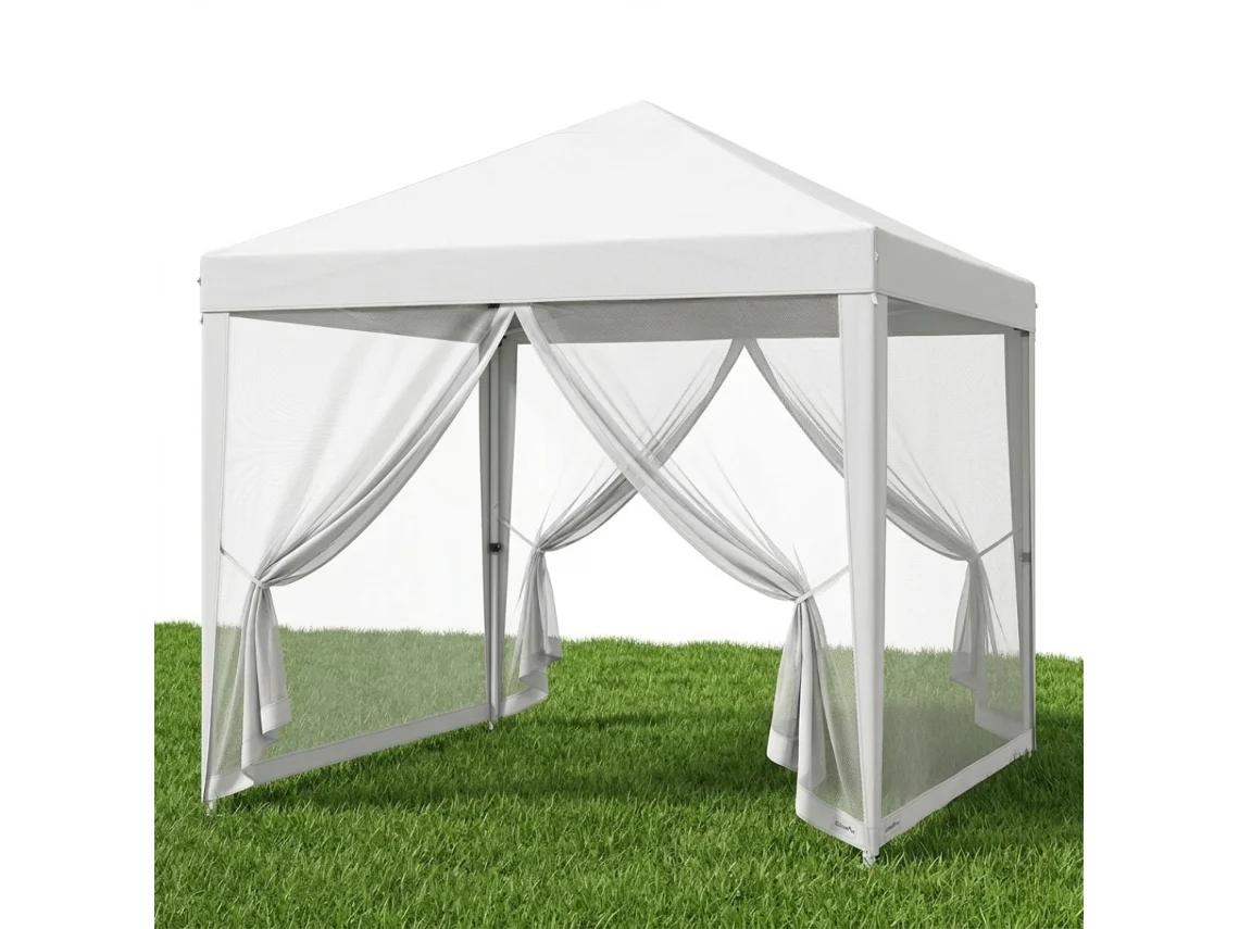 Gazebo Dobrável - 3 X 3 X 2,45 M - Tenda De Jardim Pop-up Com Proteção Uv, Gazebo Impermeável