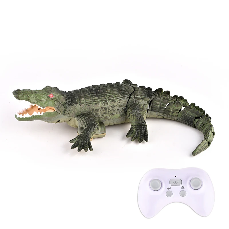 Crocodilo Realista com Controle Remoto, Brinquedo para Piscina e Lago, Modelo de Barco Elétrico MDUG (verde)
