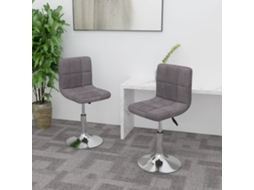 Vidaxl Cadeiras De Jantar Giratórias 2 Pcs Tecido Cinzento-acastanhado