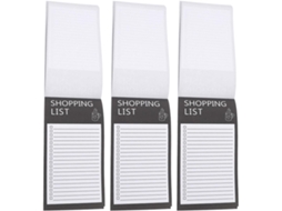 Bloc-notes Magnétique Pour Liste De Courses, 3 Carnets Noir Papier