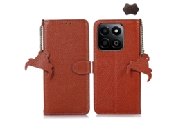 Capa De Celular Em Couro Com Textura De Lichia E Proteção Rfid Para Honor Play 60 Plus