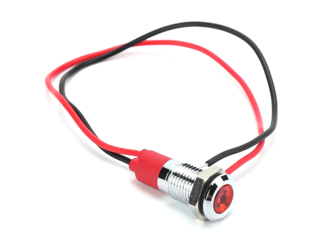 Indicador De Sinal Led 8 Mm Resistente À Água Com Cabo