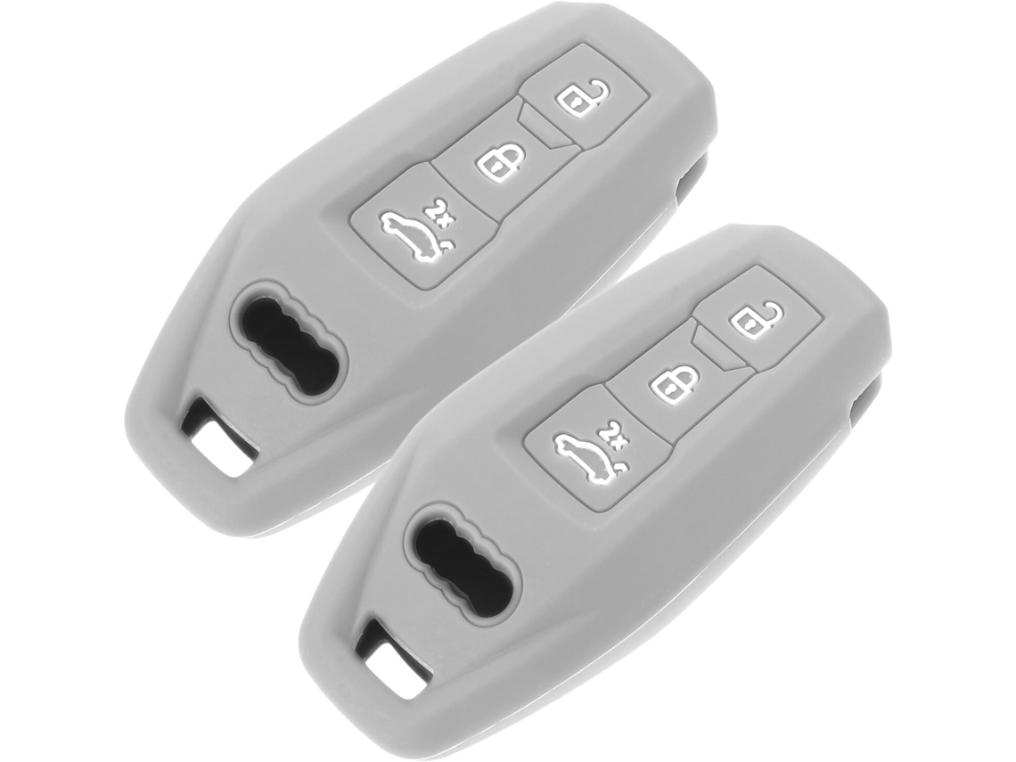 Conjunto De 2 Capas Protetoras De Silicone Cinza Para Chaves De Carro.