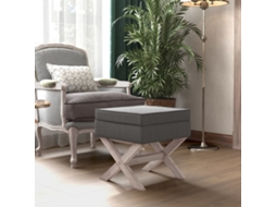 Vidaxl Banco De Arrumação 45x45x49 Cm Tecido Cinzento-escuro