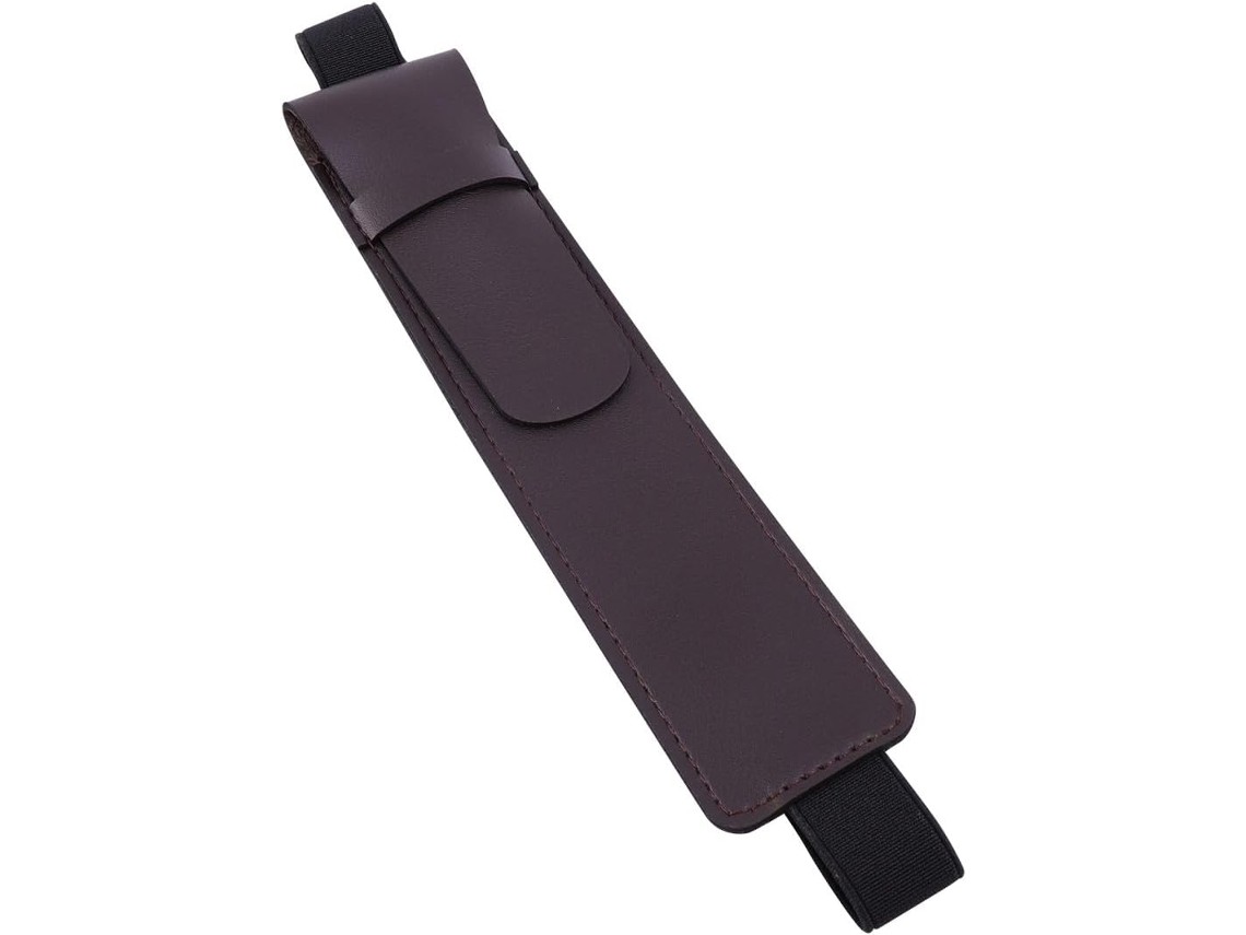 Estojo Para Canetas Leve E Compacto Em Couro Pu Com Elástico.