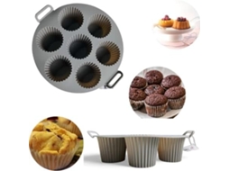 Forma Silicone 7 Cupcakes Antiaderente Muffins Mini Bolo Airfryer E Forno Alta Resistência Gokoco