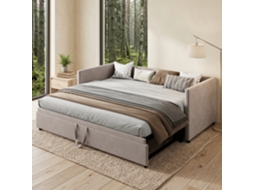 Divã e Sofá Cama 90/180x200 cm, estrutura de veludo cinza RESETIZE