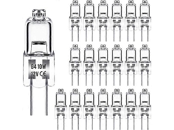 Rebe lâmpadas Halógenas G4 10w 12v Luz Branca Quente Regulável 150lm 360° Cri,para Armários, Lâmpadas de Cristal 10w 20 Unidades
