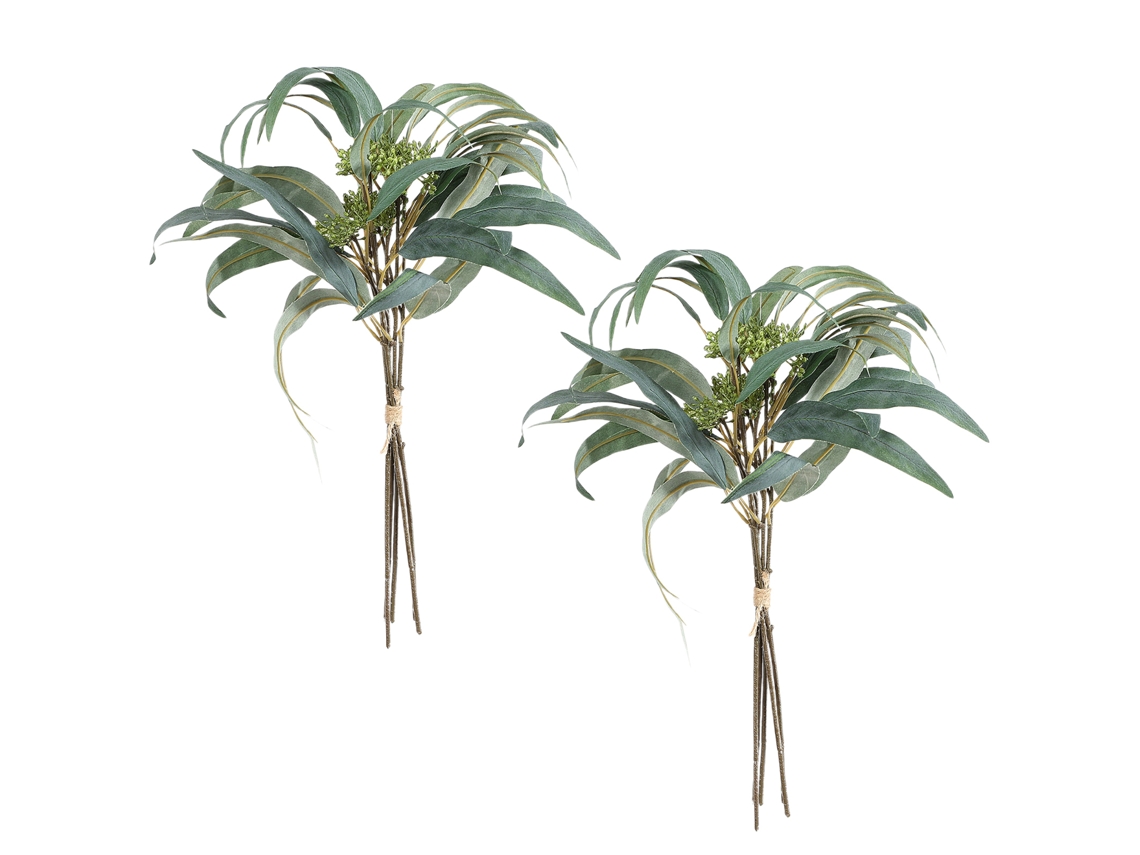 Laxiscreed Eucalipto Artificial Com Frutos Verde, Pack De 2 Para Decoração De Armazém Bent Branch