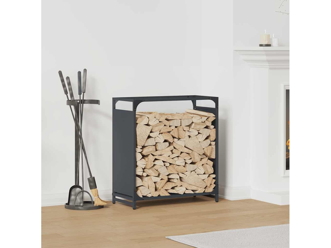 Vidaxl Suporte Para Lenha 60x28x65 Cm Aço Laminado A Frio Antracite