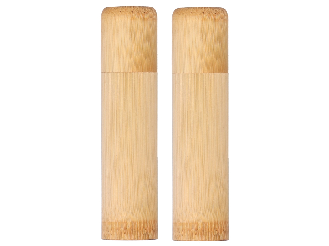Peças Cilindro Armazenamento Chá Bambu Ecológico Portátil