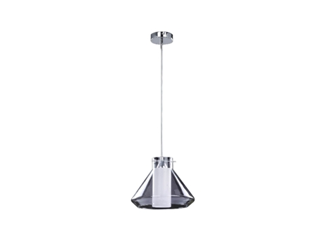 Lâmpada de Suspensão Universe In Metal Vidro Transparente Cromado 30X30X130 Cm EPIKASA