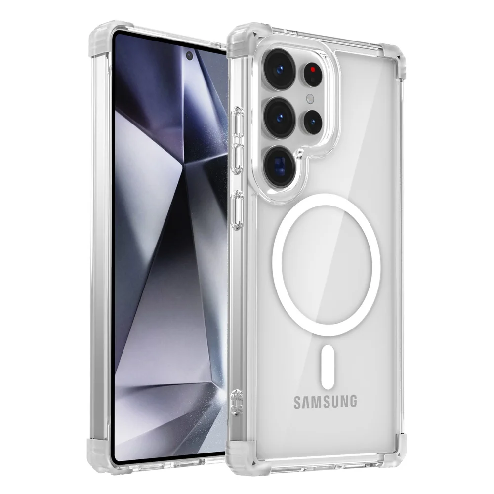 Capa Protetora Transparente E Magnética À Prova De Choque Com Airbag Para Galaxy S22 Plus.