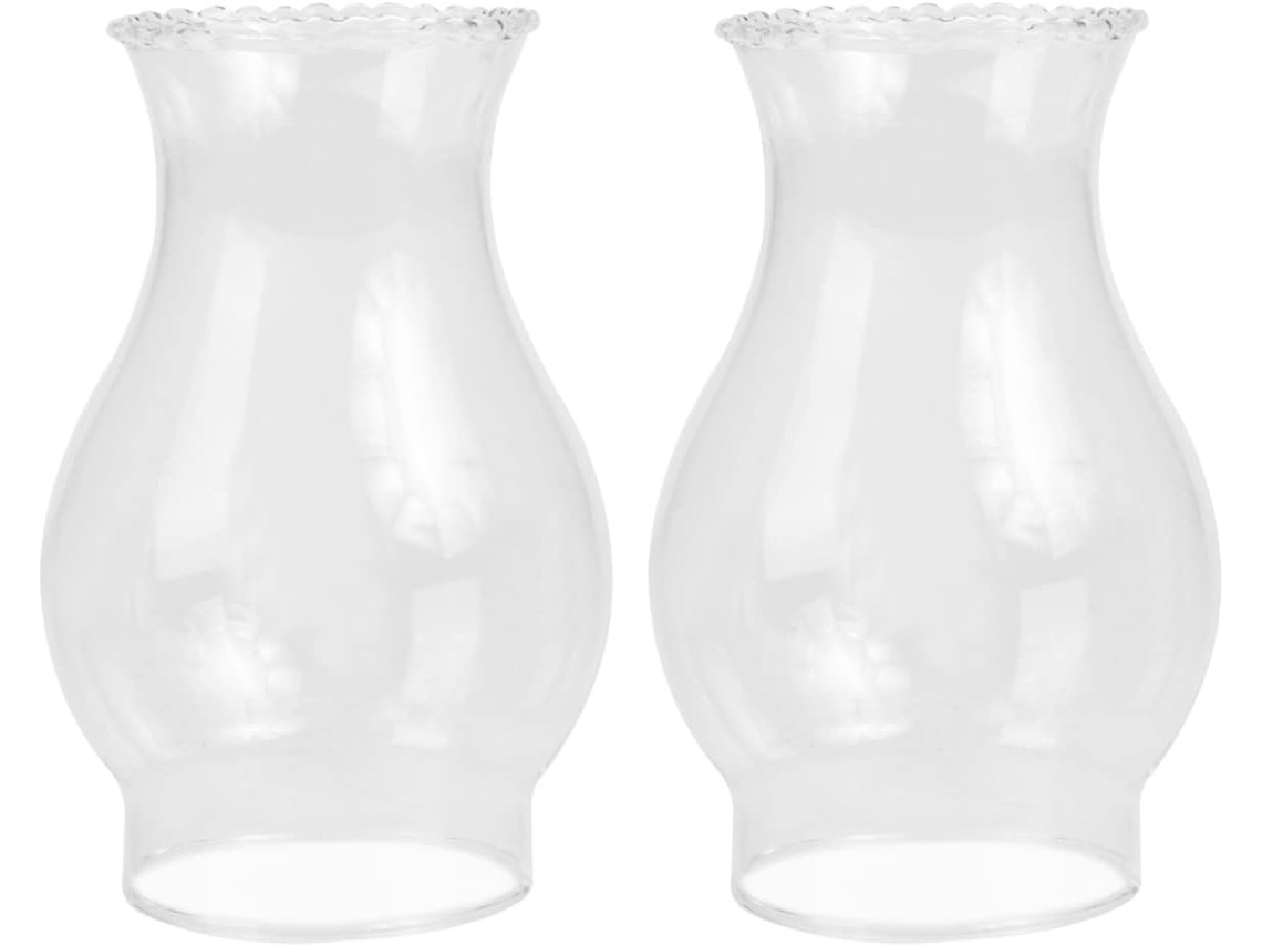 Conjunto De 2 Cúpulas De Vidro Exclusivas Para Abajur De Parede Estilo Retrô Com Lâmpada A Óleo.