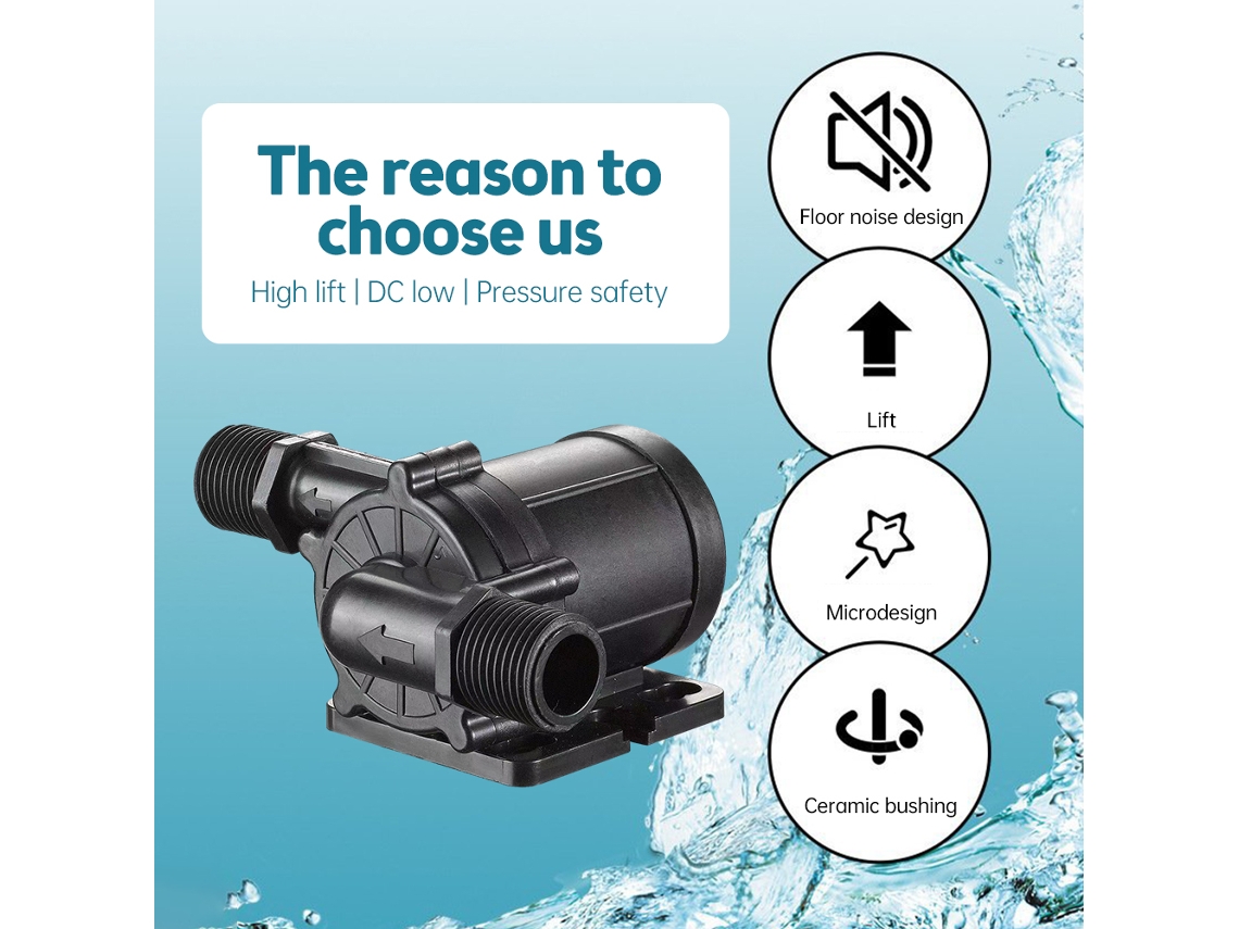 Bomba de Água Submersível DC 12v/24v 700l/h 12m Motor Borstless Silenciosa IP68