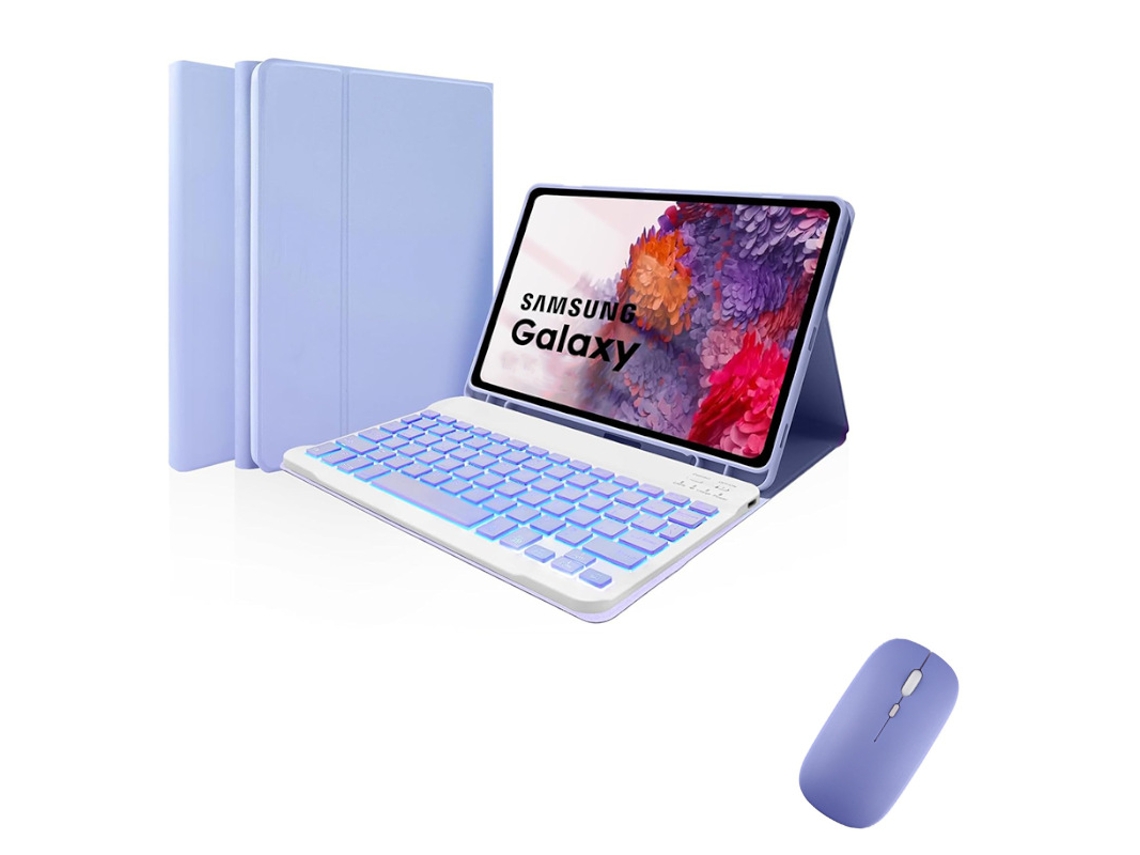 Capa De Couro Com Teclado Bluetooth Retroiluminado Colorido E Para Samsung S6 Lite De 10,4 Polegadas Yunzii (2022/2020)