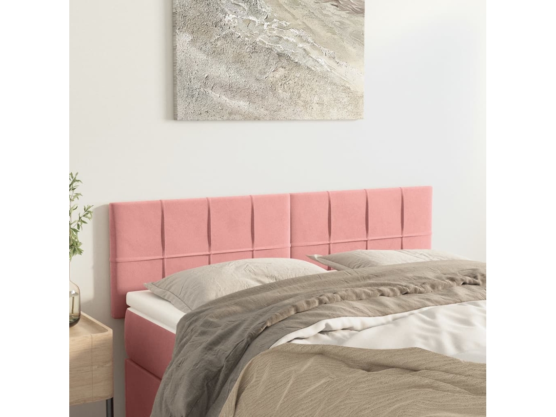 Vidaxl Cabeceiras Rosa 144x5x78/88 Cm Veludo