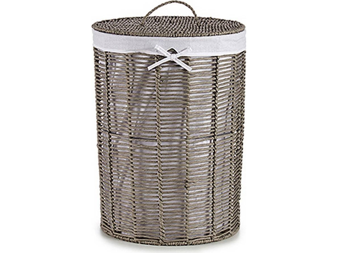 Cesto de Roupa BIGBUY (Cinzento - Tecido - 39x39x50.5 cm)