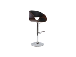 MILIBOO Banqueta de bar curvada em preto e madeira com design