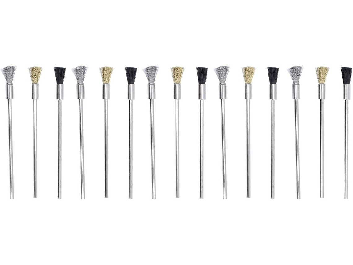 Conjunto De 15 Escovas Metal 17,8 Cm (7 Polegadas) Feitas Aço, Nylon E Latão. Essas Em Formato