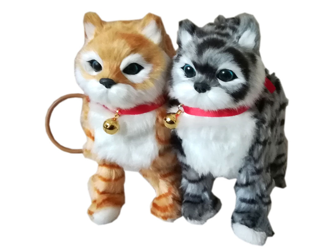 Robô Brinquedo Eletrônico de Pelúcia para Animais de Estimação Cantando e  Andando Mew Leash Gatinho Uma