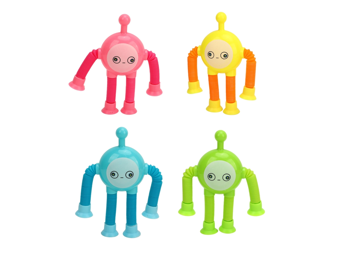 4pcs brinquedo telescópico, mudança de forma, plástico, cores vivas, leve, para crianças, fidget tube S/MARCA