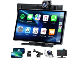 Rádio Automóvel Portátil De 9 Polegadas Com Câmera Frontal E Traseira 4k + 1080p Registo Contínuo Bluetooth-mirror Link-siri-fm-aux-64 Gb Tf-apple Car