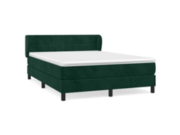 Cama com Molas/colchão 140x200 Cm Veludo Verde escuro MAISON EXCLUSIVE