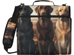 Bolsa Organizadora Fofa Com Estampa De Pôr Do Sol Labrador, Pasta Com Zíper, Estojo Resistente À Água Escola E